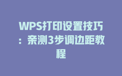 WPS打印设置技巧：亲测3步调边距教程 二