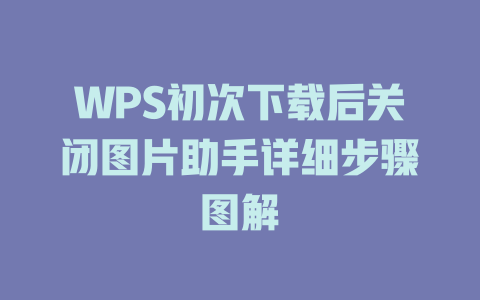 WPS初次下载后关闭图片助手详细步骤图解 二