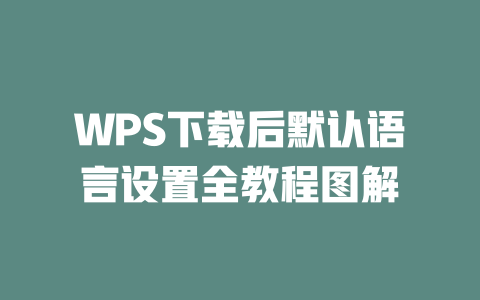 WPS下载后默认语言设置全教程图解 二