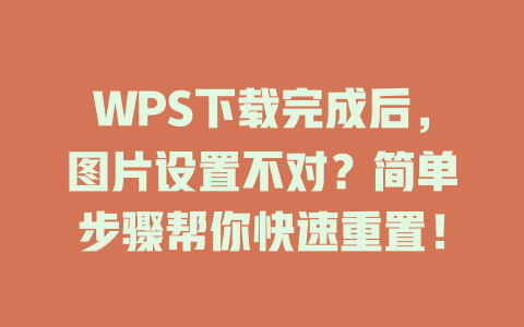 WPS下载完成后,图片设置不对?简单步骤帮你快速重置! 二